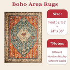 SERISSA Boho Rugs for Entryway, 2x3 Tribal Entryway Rug Non-Slip Washable Small - Image 7