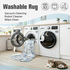 Area Rug 6x9 Living Room Rug Washable: No-Slip Abstract Soft Thin Large Blue - Image 2