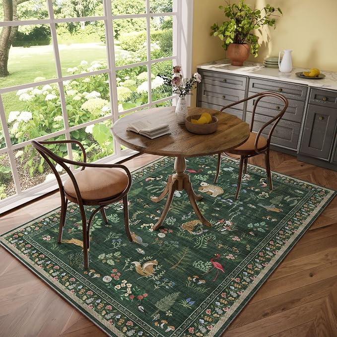 Machine Washable Rugs for Living Room: 5x7 Area Rugs for Bedroom Vintage Rugs - Image 7