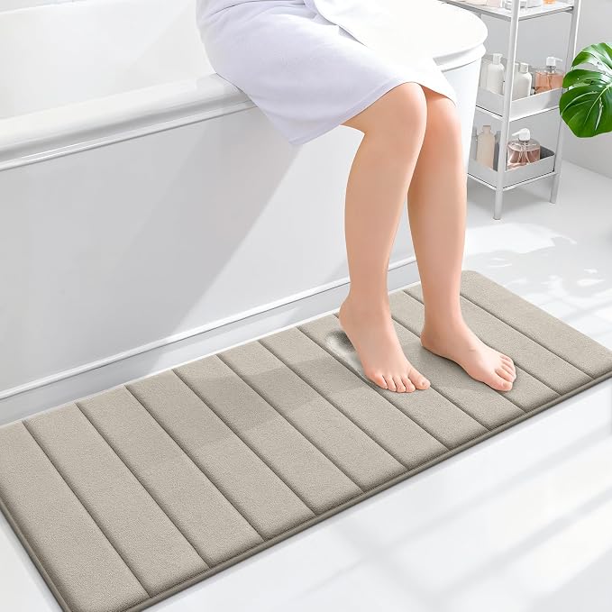 OLANLY Memory Foam Long Bathroom Rugs Runner 47x17, Super Soft Absorbent Bath by OLANLY