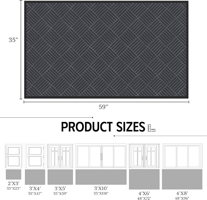 Front Door Mat Outside Entrance, Absorbent Dirt Resist Dog Door Mat, Heavy Duty - Image 2