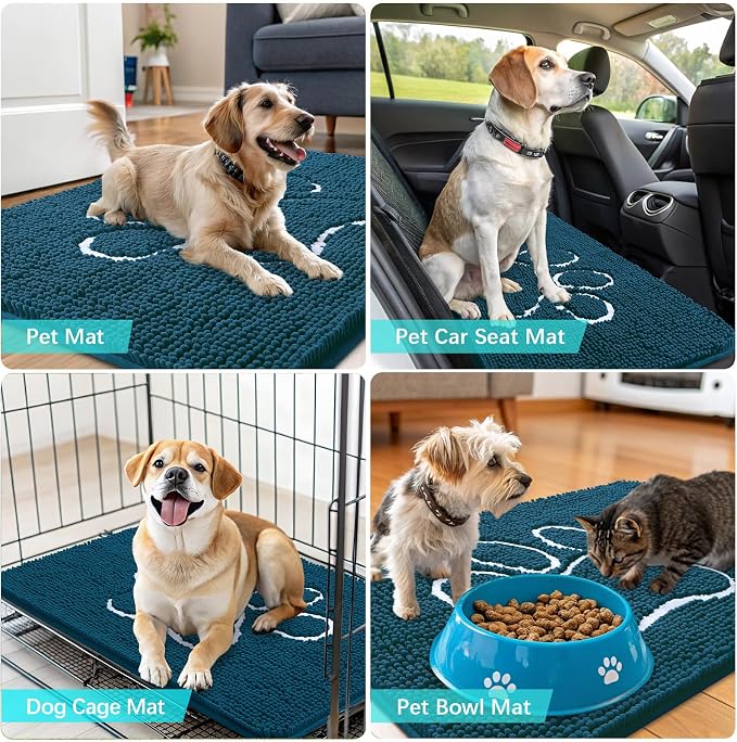 OLANLY Dog Door Mat for Muddy Paws 30x20, Paw Print Design, Absorbs Moisture - Image 7