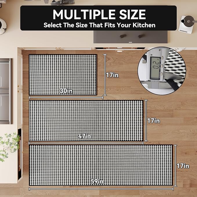 YDKGL Kitchen Rugs Non Slip Washable, Rubber Backing Soft Chenille Braided - Image 2