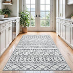 KUTA Bedroom Boho Rug 4x6 Grey, Moroccan Washable Area Rugs Non Slip, Ultra - Image 3