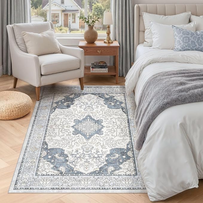 cotiled 3x5 Area Rug Machine Washable Vintage Carpet - Image 5