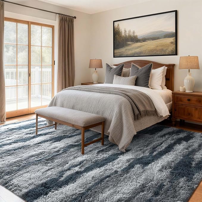 9x12 Ft Extra Large Shag Rugs for Living Room, Tie Dyed Ultra Soft Fluffy Furry - Image 2
