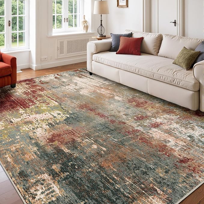 RELEANY Washable Area Rugs 6'x9' Non-Slip Modern Abstract Soft by RELEANY