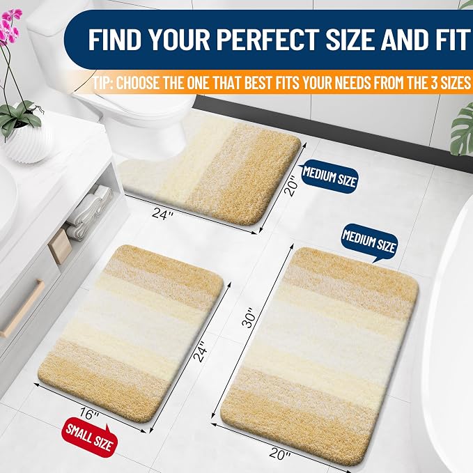 OLANLY Luxury Toilet Rugs U-Shaped 24x20, Extra Soft and Absorbent Microfiber - Image 2