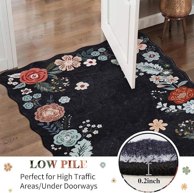 Floral Runner Rug 3x10, Washable Runners - Image 5