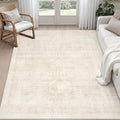 4x6 Area Rugs for Living Room: Vintage Boho Neutral Washable Rug Indoor Soft by Luxturiy