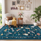 Unirea 5x7 Dark Blue Cat Area Rug - Image 8
