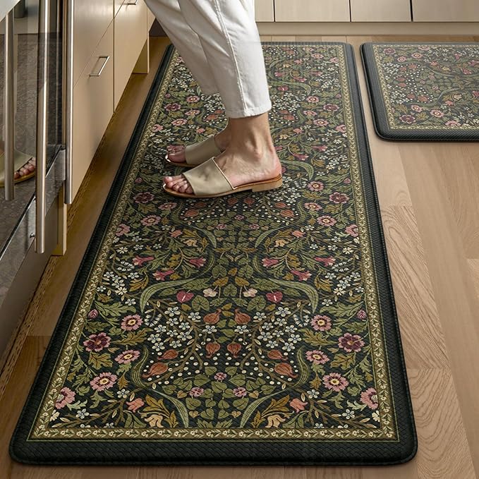Collive Kitchen Mats for Floor 2PCS, Cushioned Anti Fatigue Rugs Non-Slip by Collive