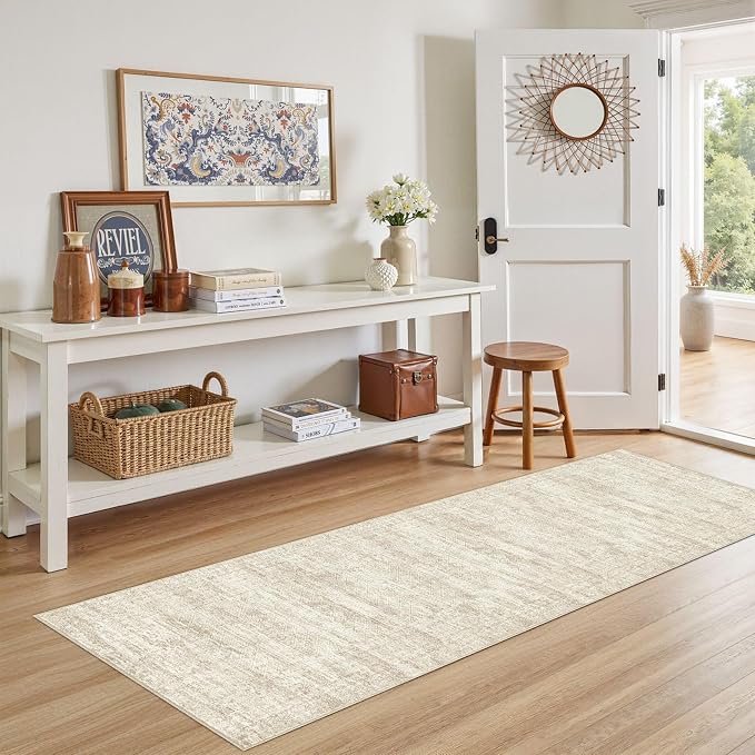 UERMEI 3x8 Washable Runner Rug for Hallway, Non Slip Low Pile Kitchen Carpet - Image 2
