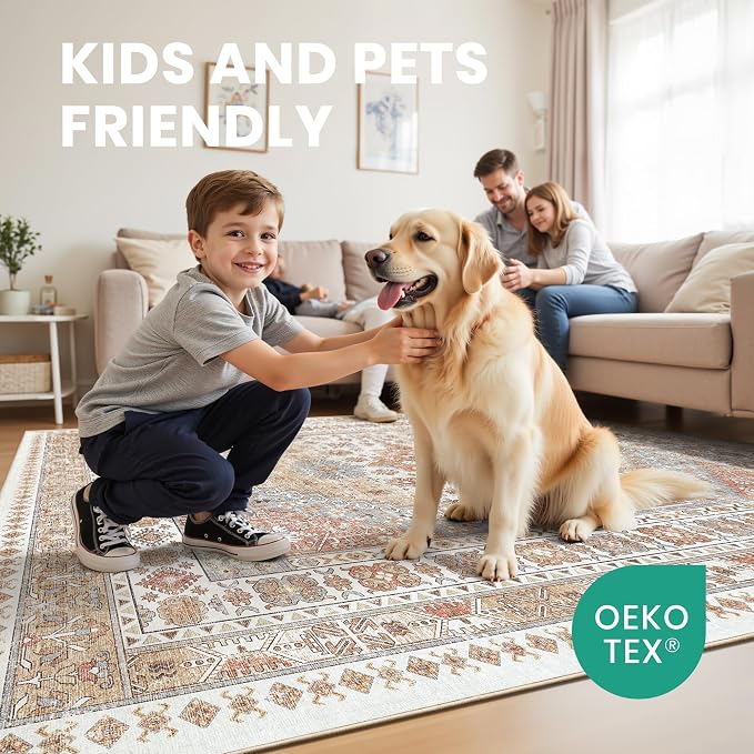 zesthome 8x10 Area Rugs for Living Room, Non-Slip Backing Washable Rugs - Image 7