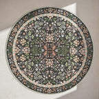 jinchan Zenith Round Rug 8ft Area Rug Soft 8'Round Vintage Floral Rug Non-Slip - Image 9
