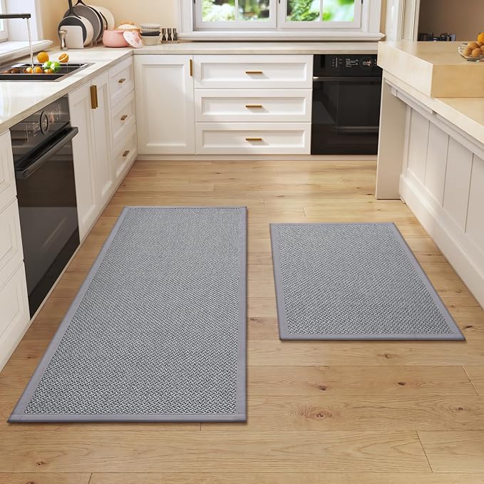 Kitchen Rugs Set of 2, Soft Kitchen Mats by QiCaiJia