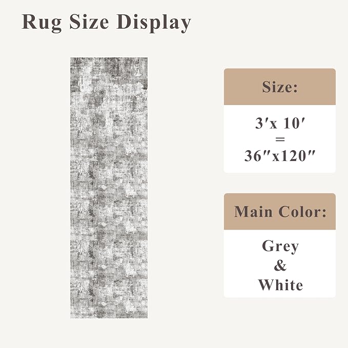 Rug Runners for Hallways Non Slip – 3X10 Washable Long Carpet Runner for - Image 2