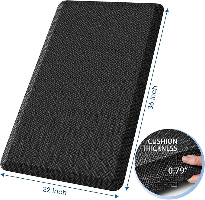 Mattitude 4/5 Inch Thick Kitchen Mat Cushioned Anti-Fatigue Floor Mat Water - Image 2