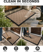 Mibao Front Door Mat Outdoor Entrance, Waterproof Dirt Trapper Doormat - Image 2