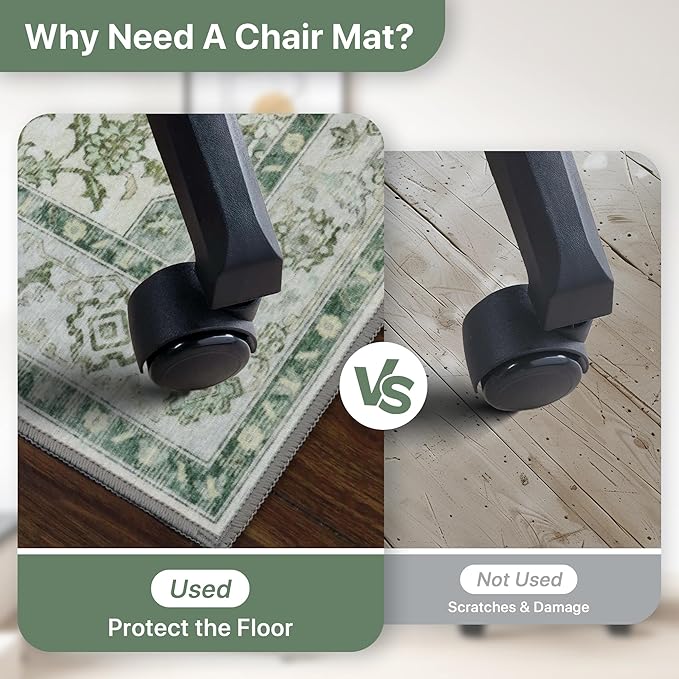 48"x72" Office Chair Mat for Hardwood Tile Floor, Under Desk Carpet Protector - Image 4