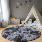 ONASAR Tie-Dyed Dark Grey Round Area Rug 4ft, Ultra Soft Bedroom Circle Rugs - Image 6