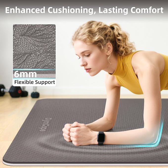 Extra Large Yoga Mat – 72"x48" or 78"x57", 1/4"–1/2" Thick Mat - Image 3