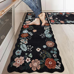 Homcomoda Kitchen Mats for Floor 3PC, Floral Washable Kitchen Rugs Non Slip by Homcomoda