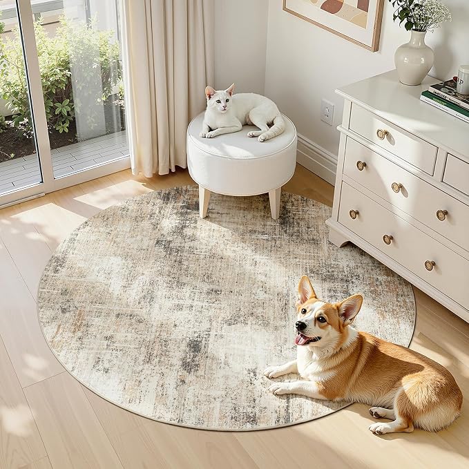 Lofus 4ft Area Rugs for Living Room, Soft Abstract Carpets for Bedroom Dining - Image 5