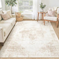 Area Rug 4x6 Washable Rug, Vintage Boho Medallion Rugs Non-Slip Soft Low Pile by VECARF