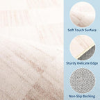 GarveeHome Beige Checkered Rug, Washable 3x5 Rug Non Slip - Image 5
