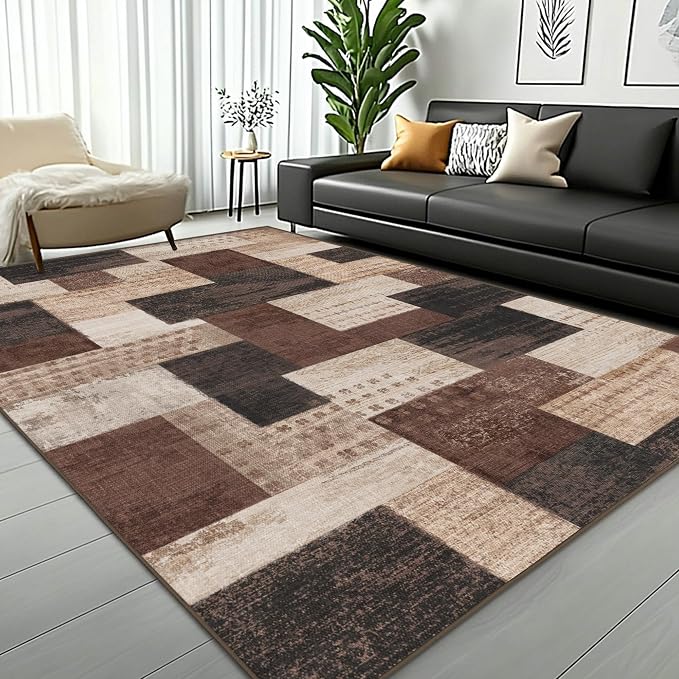 Modern Geometric Patchwork Indoor Area Rug - Image 5