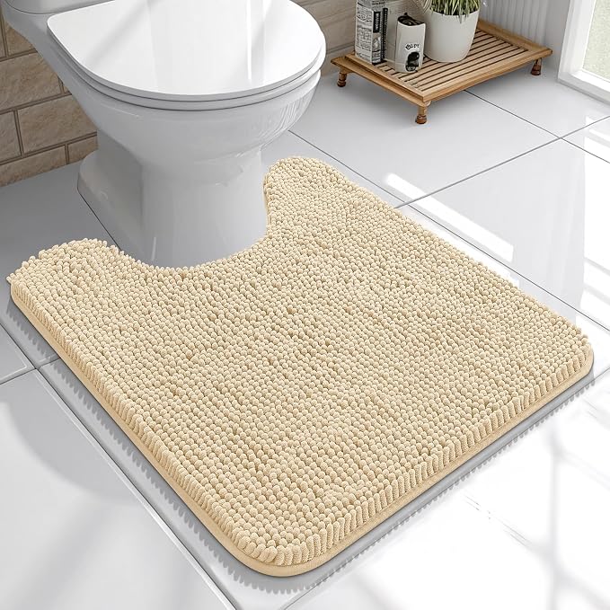 OLANLY Toilet Rugs U-Shaped 20x20, Extra Soft Absorbent Chenille Contour by OLANLY