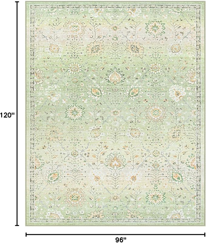 Lahome Flavie Sage Green Area Rug 8x10 - Image 2