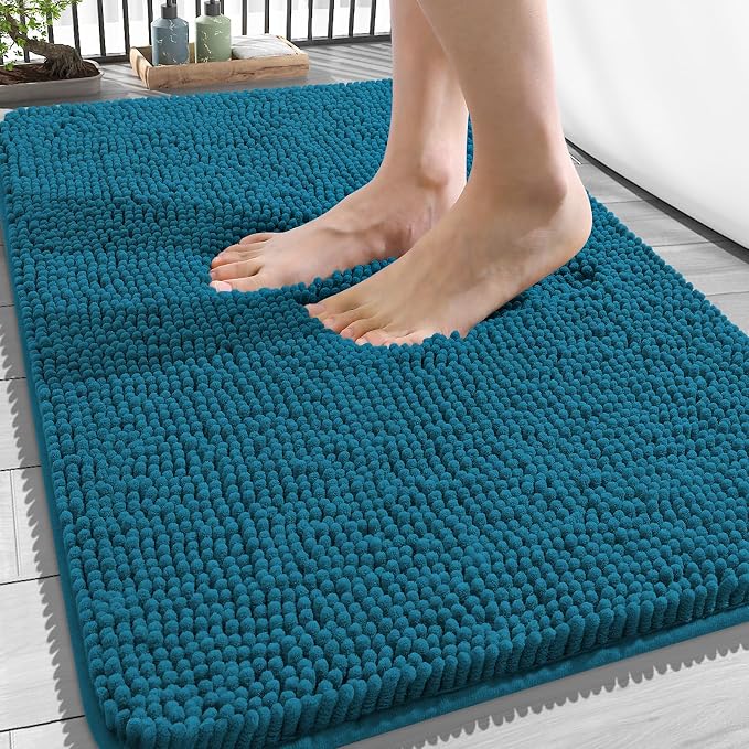 OLANLY Bathroom Rugs 34x21, Extra Soft Absorbent Chenille Bath Rugs, Rubber by OLANLY