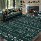 SERISSA 6x9 Area Rugs for Living Room, Washable Non-Slip Dark Green Boho Rug by SERISSAHomeDecorCollection