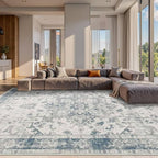 Rugxara 10x14 Extra Large Washable Area Rug, Soft Neutral Vintage Boho Rug - Image 2