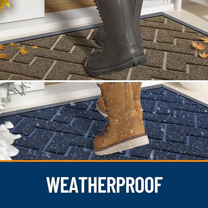 OLANLY Front Door Mat Indoor Outdoor Entrance, Waterproof All-Season, - Image 3
