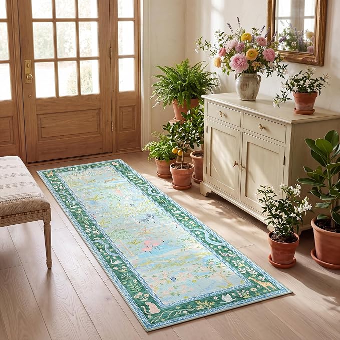 2x6 Hallway Runner Rug Non Slip Forest Nursery Runners Washable Stain Resistant - Image 9