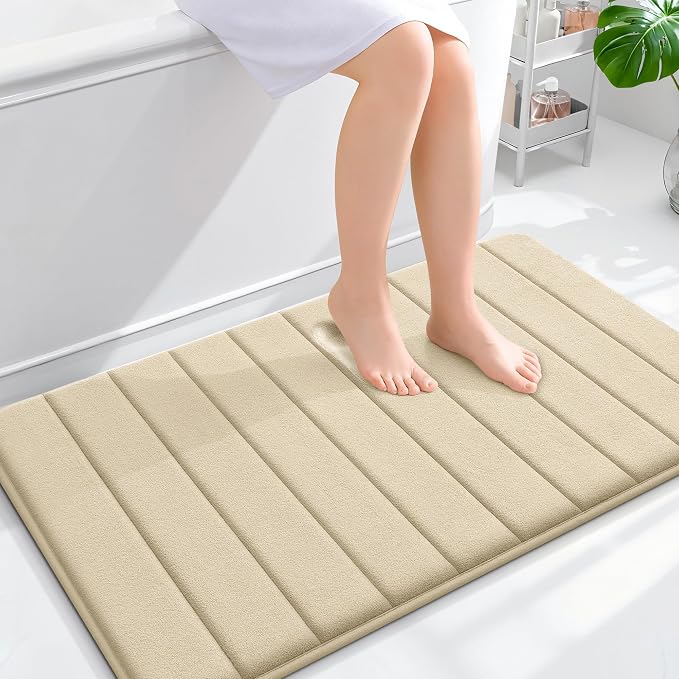 OLANLY Memory Foam Bath Mat 40x24, Super Soft Absorbent Bathroom Rugs, Quick Dry by OLANLY