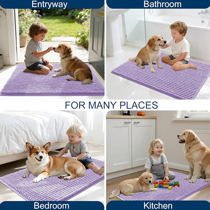 OLANLY Dog Door Mat for Muddy Paws 30x20, Ultra Absorbent Chenille Mud Doormat - Image 8