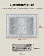 AMADA HOMEFURNISHING 9x12 Area Rugs, Washable Living Room Rug - Image 2