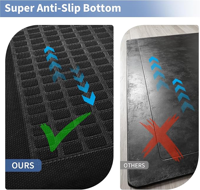 UKISS 9/10 Marble-Pattern Extra Thick Cushioned Kitchen Mat, Non-Slip - Image 3