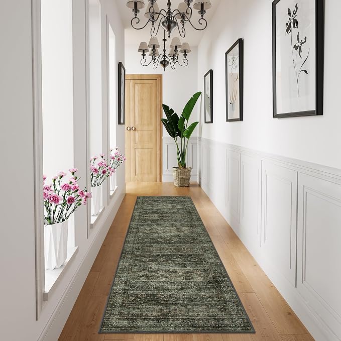 Moynesa Ultra-Thin Washable Teal Non Slip Bathroom Rug - Image 4