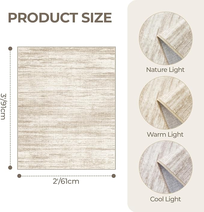 2x3 Washable Rug Runner for Bathroom, Soft Entryway Rug for Laundry Room - Image 2