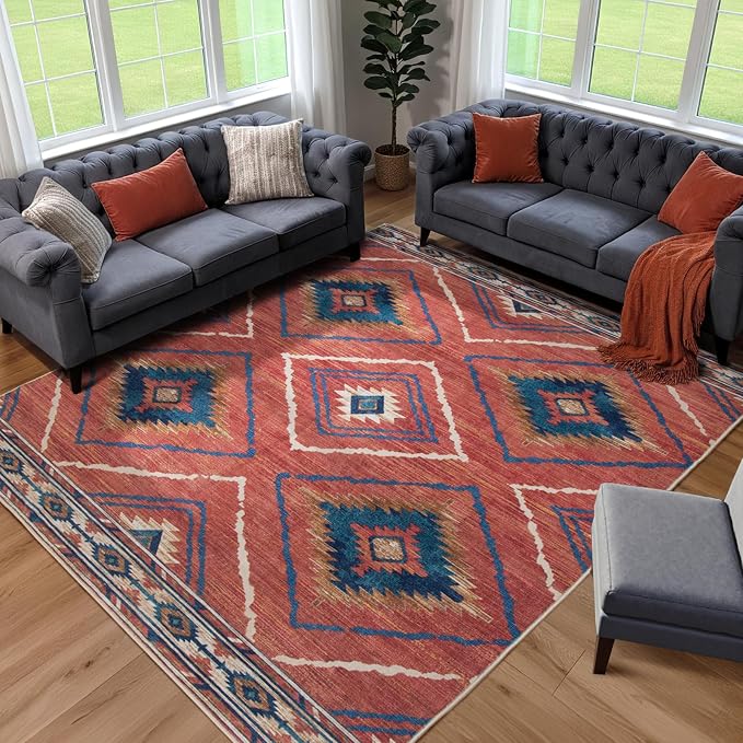BESTSWEETIE Area Rug 5x8 Rug Machine Washable Non-Slip Low Pile Print Pattern - Image 7