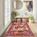 Floral Machine Washable Rug, 3x5 Rug Non Slip Soft Bedroom Rugs - Image 2