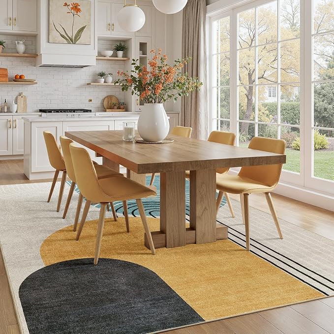 DCX Machine Washable Area Rug 9x12, Mid Century Modern Non Slip Stain Resistant - Image 2