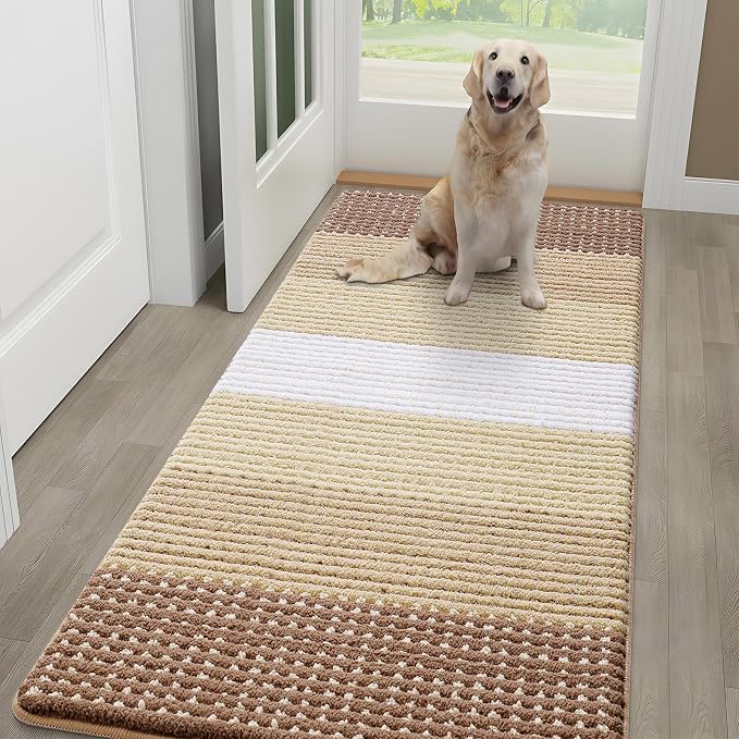 Kitinjoy Indoor Outdoor Door Mat, 59x24 Non-Slip Absorbent Dirt Trapper by Kitinjoy