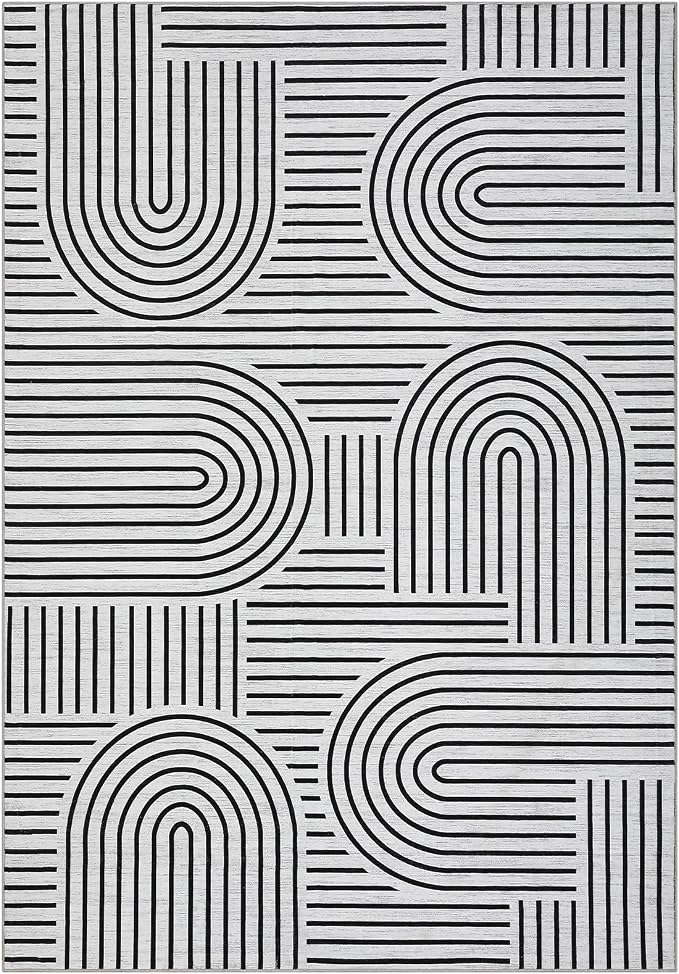 Washable Rug 4x6 Area Rugs for Living Room, Abstract Rug for Bedroom, Soft - Image 4