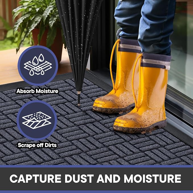 Mibao Front Door Mat Outdoor Entrance, 29.5" x 17" Heavy Duty Welcome Mat - Image 3
